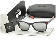 Okulary korekcyjne, oprawki, szkła - Szare okulary męskie przeciwsłoneczne polaryzacyjne lustrzane EST-405 - miniaturka - grafika 1