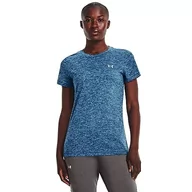 Koszulki i topy damskie - Under Armour Tech koszulka damska z krótkim rękawem - Twist, wykonana z tkaniny rozciągliwej w 4 kierunkach, ultralekka i oddychająca odzież do biegania dla kobiet - miniaturka - grafika 1