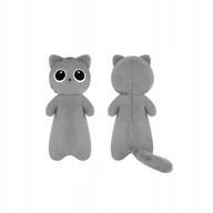 Maskotki i pluszaki - PLUSZOWY KOT PRZYTULANKA 70 CM – MIĘKKA MASKOTKA SZARY KOTEK Z WIELKIMI OCZAMI - miniaturka - grafika 1