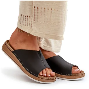 Wygodne Klapki Damskie Z Eko Skóry Inblu GS0003I1 Czarne - Klapki i japonki damskie - miniaturka - grafika 1