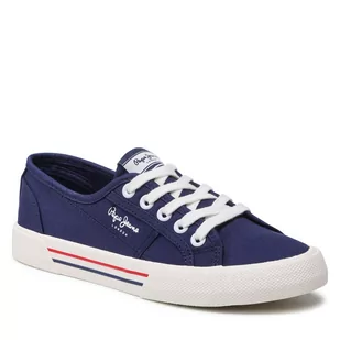 Pepe jeans Tenisówki Brady W Basic PLS31287 Navy 595 - Trampki damskie - miniaturka - grafika 1