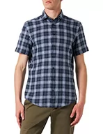 Koszule męskie - Seidensticker Męska koszula Slim Fit z krótkim rękawem, niebieska, 36, niebieski, 36 - miniaturka - grafika 1