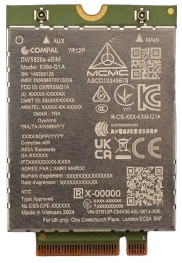 Dell Wireless DW5826E - Drahtloses Mobilfunkmodem - 4G LTE Advanced - M.2 Card DELL-9WCV5