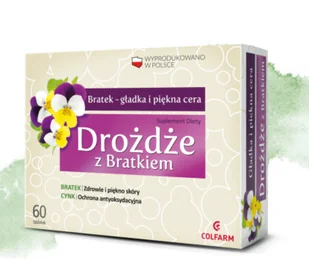 DROŻDŻE Z BRATKIEM w tabletkach 60 sztuk COLFARM - Zioła - miniaturka - grafika 1