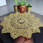 Obrusy i serwetki - Serwetka okrągła złota 55 cm - miniaturka - grafika 1