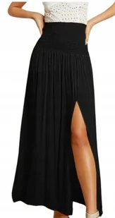 SHEIN SPÓDNICA CZARNA Z ROZCIĘCIEM MAXI 36 ŁIC - Spódnice - miniaturka - grafika 1