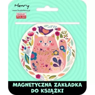 Henry Zakładka magnetyczna kulka 2 kot różowy - Zakładki do książek - miniaturka - grafika 1