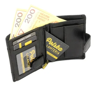 Portfel Męski Skórzany ANDREAS Skóra Licowa Mały Pionowy Z Zapięciem CZARNY RFID HK 5131B ML 9,5 x 11,5 x 2,5 [cm] - Portfele - miniaturka - grafika 5