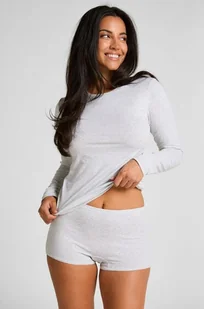 Hunkemöller Bokserki z miękkiej bawełny Szary - Majtki damskie - miniaturka - grafika 1