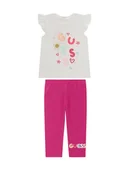 Legginsy - Guess Komplet t-shirt i legginsy A6GG08 K6YW4 Biały Regular Fit - miniaturka - grafika 1