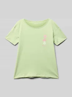 T-shirt z nadrukiem z logo - Koszulki dla dziewczynek - miniaturka - grafika 1