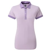 Golf - Damska koszulka do golfa Footjoy Colour Block Pique purple - miniaturka - grafika 1