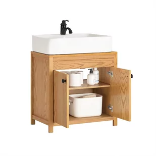 SoBuy BZR98-N Szafka Pod Umywalkę Łazienka drewno Półka Regał Stojąca Łazienkowa 35 x 60 x 60 cm - Szafki łazienkowe - miniaturka - grafika 1