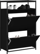 Szafki na buty - Szafka na buty czarna 75x34x112 cm materiał drewnopochodny - miniaturka - grafika 1