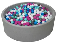 Suche baseny - Suchy basen dla dziecka z piłeczkami 1200szt, średnica 125 cm (biały, niebieski, różowy, szary, turkus) - miniaturka - grafika 1