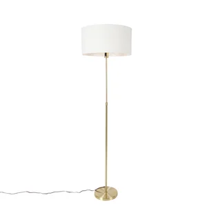 QAZQA Lampa podłogowa regulowana złota z białym kloszem 50 cm - Parte - Lampy stojące - miniaturka - grafika 1