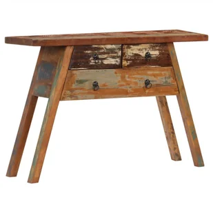 vidaXL Stolik typu konsola, 110x30x75 cm, lite drewno z odzysku - Konsole i sekretarzyki - miniaturka - grafika 1