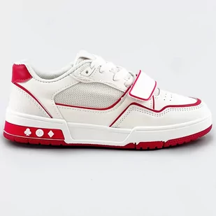 Damskie adidasy dwukolorowe biało-czerwone (ad-585) - Mix Feel - Buty sportowe damskie - miniaturka - grafika 1
