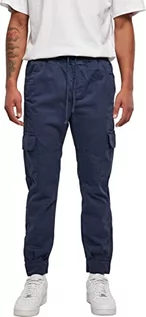 Spodenki męskie - Urban Classics Męskie spodnie wojskowe do biegania cargo spodnie z naszytymi kieszeniami dla mężczyzn, dostępne w 6 kolorach, rozmiary XS - 5XL, kosmiczny b??kit, XXL - grafika 1