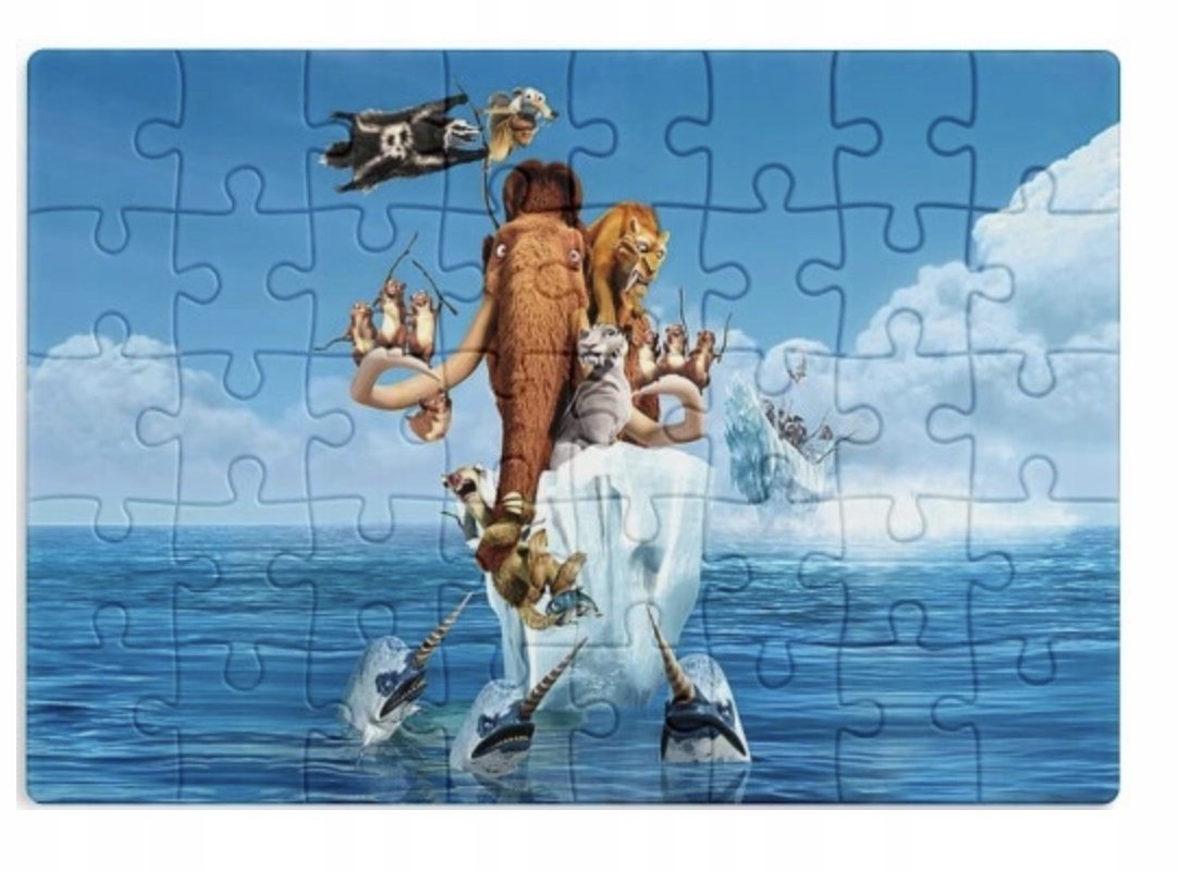 PUZZLE EPOKA LODOWCOWA SID MAMUTY A3 252 el z Nadrukiem + IMIĘ #91