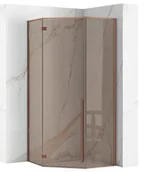Kabiny prysznicowe - REA KABINA DIAMOND BROWN BRUSH COPPER 90x90 REA-K6966 - miniaturka - grafika 1