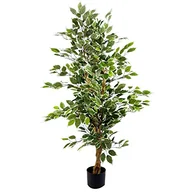 Sztuczne drzewka - Leaf Ficus sztuczne realistyczne białe 130 cm - miniaturka - grafika 1