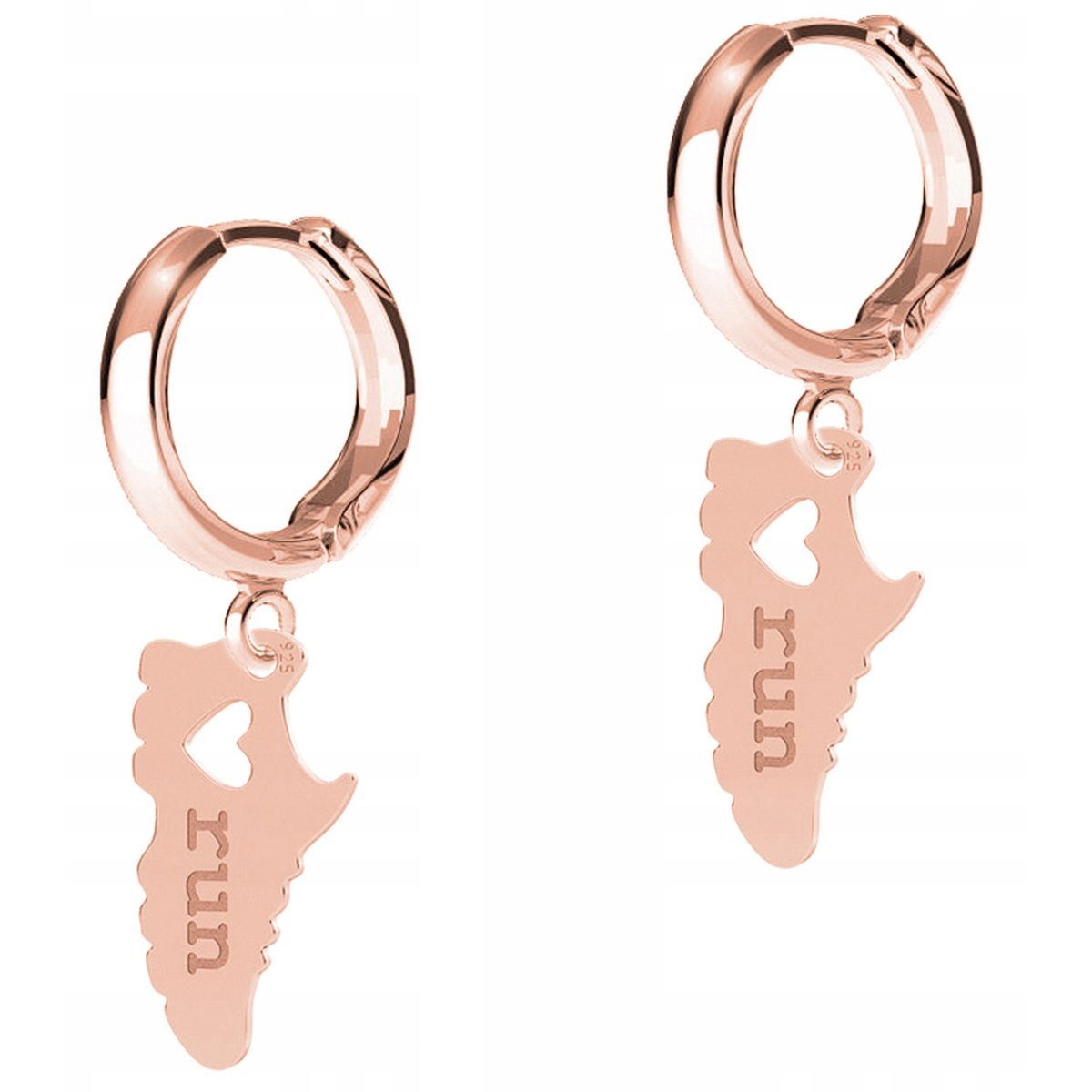 Kolczyki Pozłacane Buty Bieganie Run z Butami Blaszką Grawerem SREBRO 925