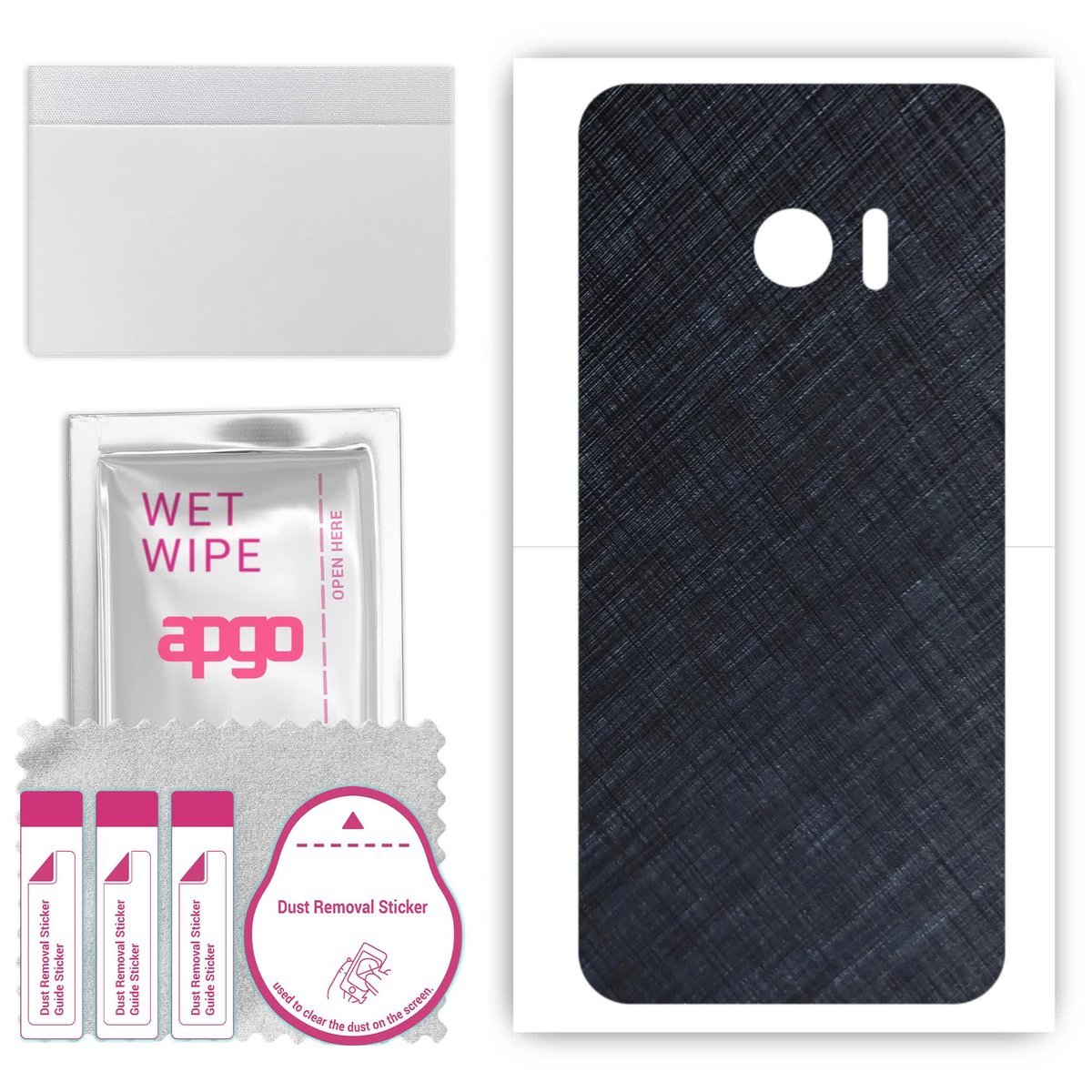 Folia naklejka skórka strukturalna na TYŁ do HTC 10 - Tytan Niebieski - apgo SKINS