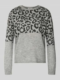 Sweter z dzianiny o kroju regular fit ze zrolowanym okrągłym dekoltem model ‘JADE’ - Swetry damskie - miniaturka - grafika 1