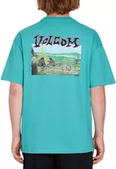 Koszulki męskie - t-shirt męski VOLCOM CROSSWORLD TEE Temple Teal - miniaturka - grafika 1