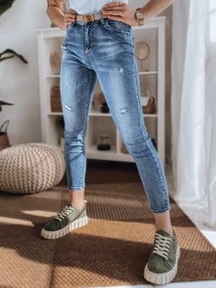 Spodnie damskie - Spodnie damskie jeansowe WOODY niebieskie Dstreet UY1175 - grafika 1