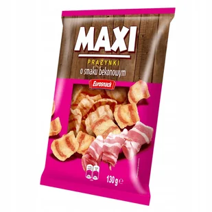 Eurosnack Prażynki Maxi o Smaku Bekonu Bekonowe Chrupiące i Lekkie 130G - Chipsy - miniaturka - grafika 1
