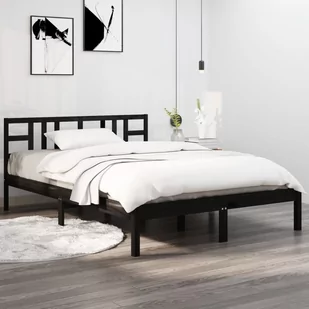 Lumarko Rama łóżka, czarna, lite drewno, 140x200 cm - Łóżka - miniaturka - grafika 1
