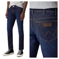 Spodnie męskie - Spodnie Jeansowe Męskie Wrangler Texas Slim Fit Zwężane Niebieskie W34 L34 - miniaturka - grafika 1