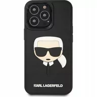 Etui i futerały do telefonów - Karl Lagerfeld Etui Hard Case Karl''s Head Rubber 3D do iPhone 14 Pro czarne - miniaturka - grafika 1