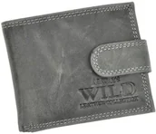 Portfele - Portfel Męski Skórzany ALWAYS WILD Skóra Licowa Mały Poziomy Z Zapięciem RFID N0035L-CHM/8724 CZARNY 10,5 x 9 x 2 [cm] - miniaturka - grafika 1