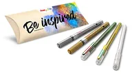 Długopisy - Pentel Arts zestaw bożonarodzeniowy, 5-częściowy, 2 x marker, metaliczny złoto/srebrny, 2 x długopis żelowy, metaliczny zielony i czerwony metaliczny żółty i metaliczny zielony, 1 x długopis pastelowy - miniaturka - grafika 1