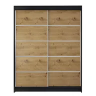 Szafy - Szafa z drzwiami przesuwnymi Camino IV, Czarny / Dąb Artisan - miniaturka - grafika 1