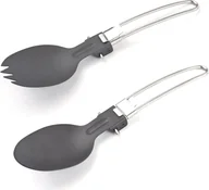 Łyżki - Składana łyżka i widelec, aluminiowa składana łyżka, aluminiowy składany widelec, składana łyżka kempingowa, składany widelec kempingowy, składana łyżka widelec, aluminiowa łyżka widelec - miniaturka - grafika 1