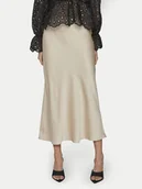 Spódnice - Vila Spódnica midi Elliette 14084182 Beżowy Regular Fit - miniaturka - grafika 1