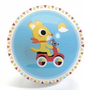 ﻿DJECO Piłka gumowa dla dzieci 12 cm Wyścigi - Piłki dla dzieci - miniaturka - grafika 1