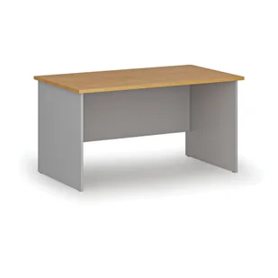 Biurko proste PRIMO GRAY, 1400 x 800 mm, szary/buk - Biurka - miniaturka - grafika 1