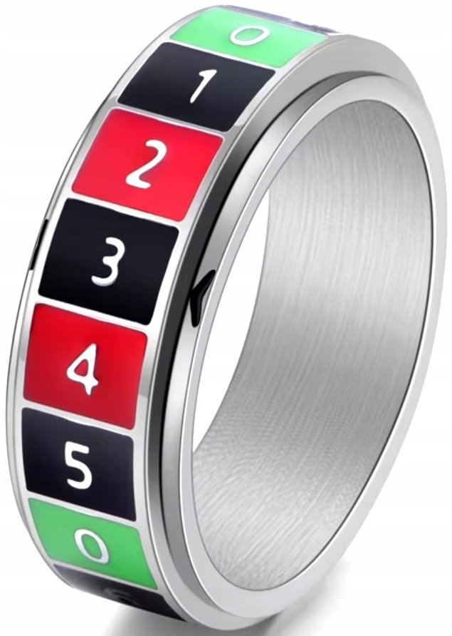Srebrny Pierścionek Antystresowy Kasyno Ruletka Anxiety Ring Stres