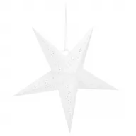 Bombki - Gwiazda świąteczna papierowa zawieszka choinkowa biała ażurowa 3D - miniaturka - grafika 1