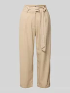 Spodnie damskie - Kuloty o kroju regular fit z wiązanym paskiem model ‘CARO’ - miniaturka - grafika 1