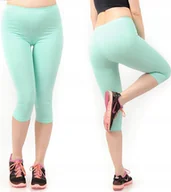 Legginsy - Legginsy damskie 3/4 krótkie Polskie bawełniane Getry Miętowe 6XL - miniaturka - grafika 1