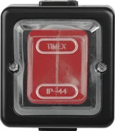 Wyłączniki światła i elektryczne - Timex LOFT łącznik pojedynczy IP44 czarny, czerwony ogumowany klawisz WNT-1J CZA-CZE - miniaturka - grafika 1