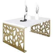 Ławy i stoliki kawowe - Nowoczesna prostokątna ława złoty + biały L6-A01 - miniaturka - grafika 1