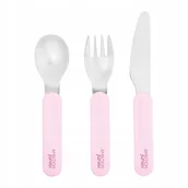 Sztućce dla dzieci - 43115 Komplet sztućców dla dzieci Eddie 3-elementowy różowy AMBITION JUNIOR - miniaturka - grafika 1