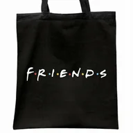 Torby i wózki na zakupy - Torba bawełniana czarna na zakupy Friends Dla Fanów Serialu - miniaturka - grafika 1